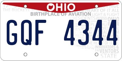 OH license plate GQF4344