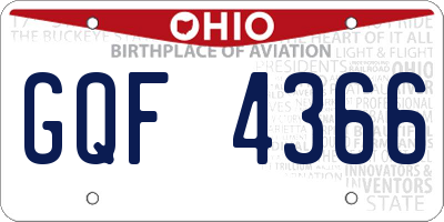 OH license plate GQF4366
