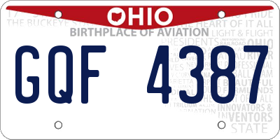 OH license plate GQF4387