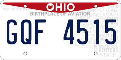 OH license plate GQF4515