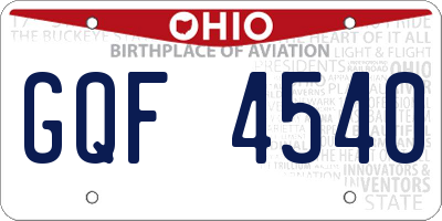 OH license plate GQF4540