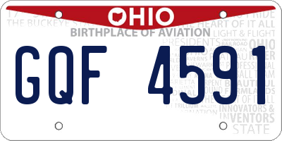 OH license plate GQF4591