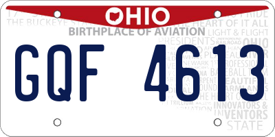 OH license plate GQF4613
