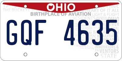 OH license plate GQF4635