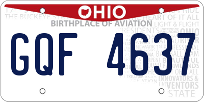 OH license plate GQF4637