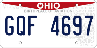 OH license plate GQF4697