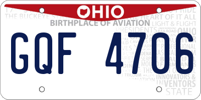 OH license plate GQF4706