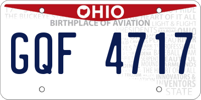 OH license plate GQF4717
