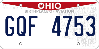 OH license plate GQF4753
