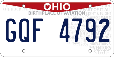 OH license plate GQF4792