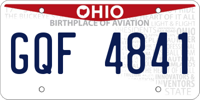 OH license plate GQF4841
