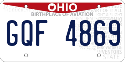OH license plate GQF4869