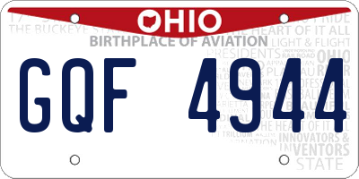 OH license plate GQF4944