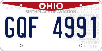 OH license plate GQF4991