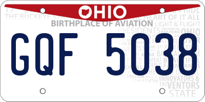 OH license plate GQF5038