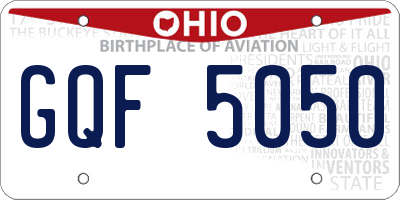 OH license plate GQF5050