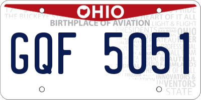 OH license plate GQF5051
