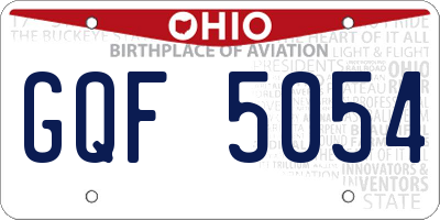 OH license plate GQF5054
