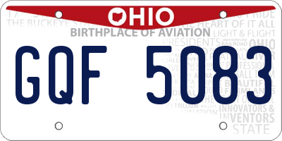 OH license plate GQF5083