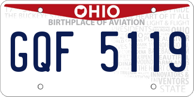 OH license plate GQF5119