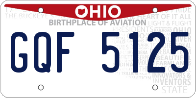 OH license plate GQF5125