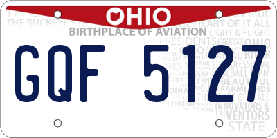 OH license plate GQF5127
