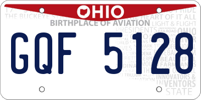 OH license plate GQF5128