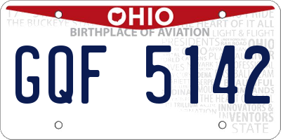 OH license plate GQF5142