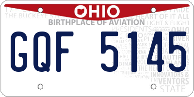 OH license plate GQF5145