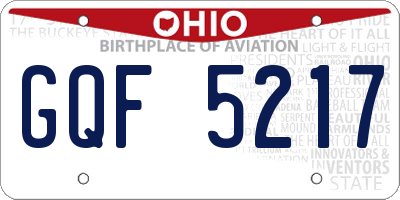 OH license plate GQF5217