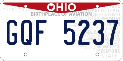 OH license plate GQF5237