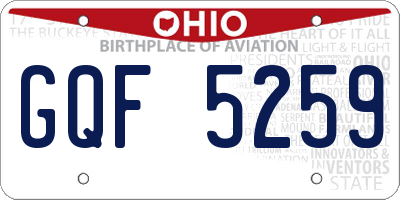 OH license plate GQF5259
