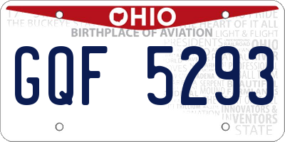OH license plate GQF5293