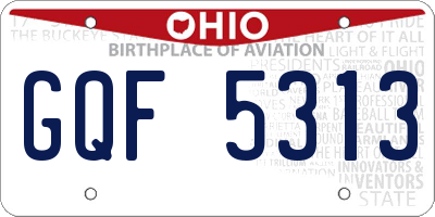 OH license plate GQF5313
