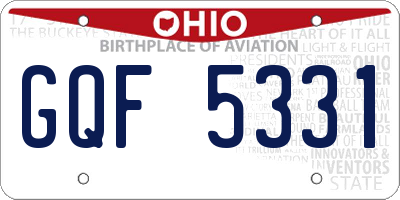 OH license plate GQF5331