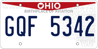 OH license plate GQF5342