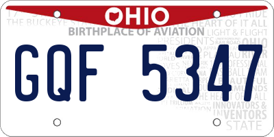 OH license plate GQF5347