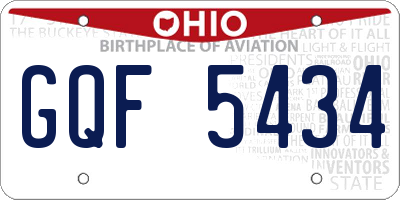 OH license plate GQF5434