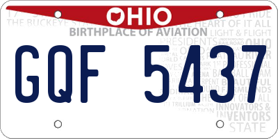 OH license plate GQF5437