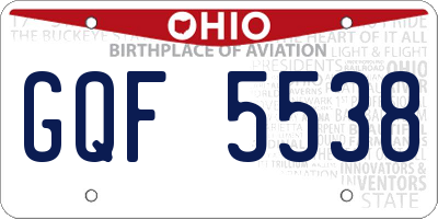 OH license plate GQF5538