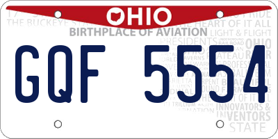 OH license plate GQF5554