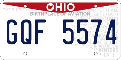 OH license plate GQF5574