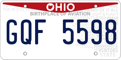 OH license plate GQF5598