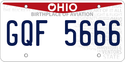 OH license plate GQF5666