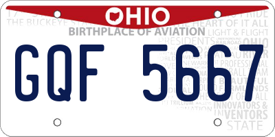 OH license plate GQF5667