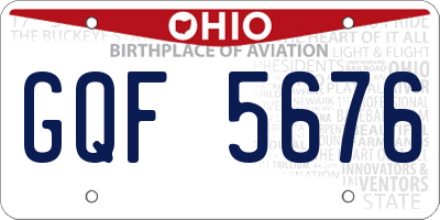 OH license plate GQF5676