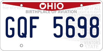 OH license plate GQF5698