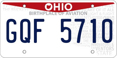 OH license plate GQF5710