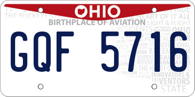OH license plate GQF5716