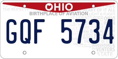 OH license plate GQF5734